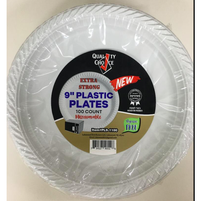 Quality Choice 9" Plastic Plates  100 Ct-232-564-31