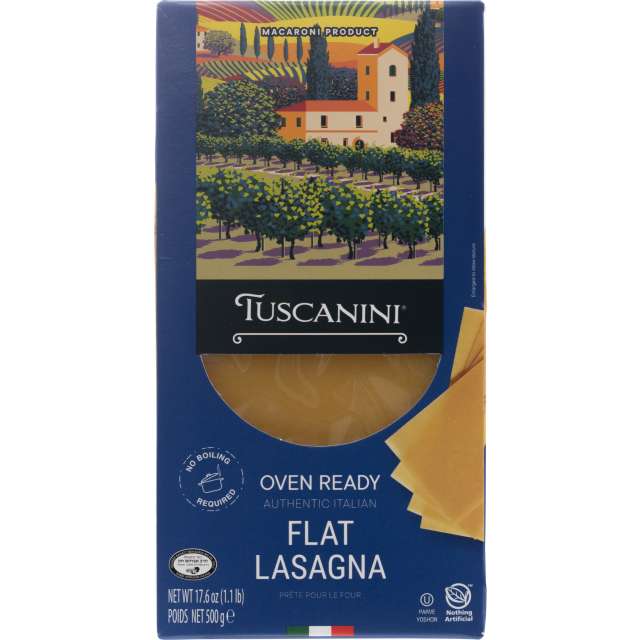 Tuscanini Flat Lasagna Authentic Italian Pasta 17.6  Oz-04-213-55