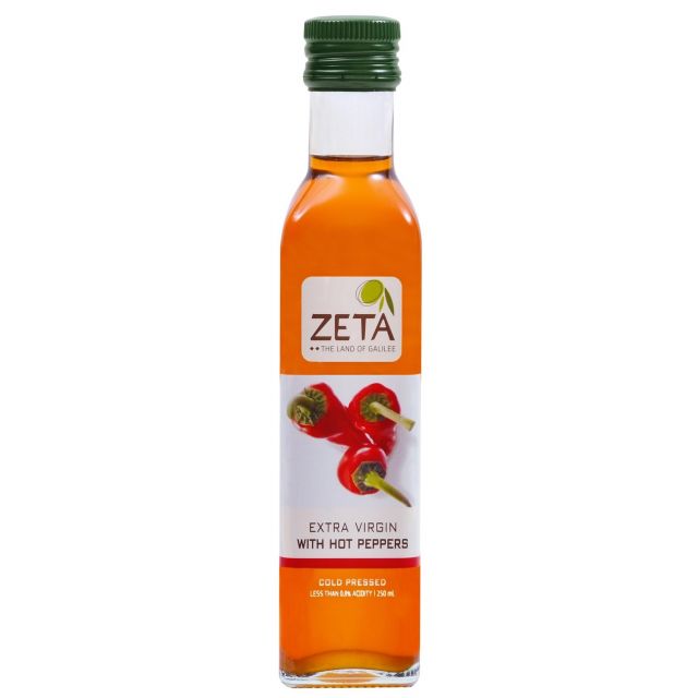 Zeta Extra Virgin Olive Oil With Hot Pepper - 250 Ml 8.45 Oz-PK280101