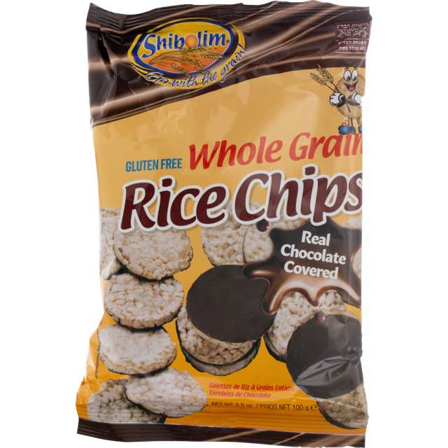 Shibolim Chocolate Coated Whole Grain Rice Chips 3.5 Oz-PK612100