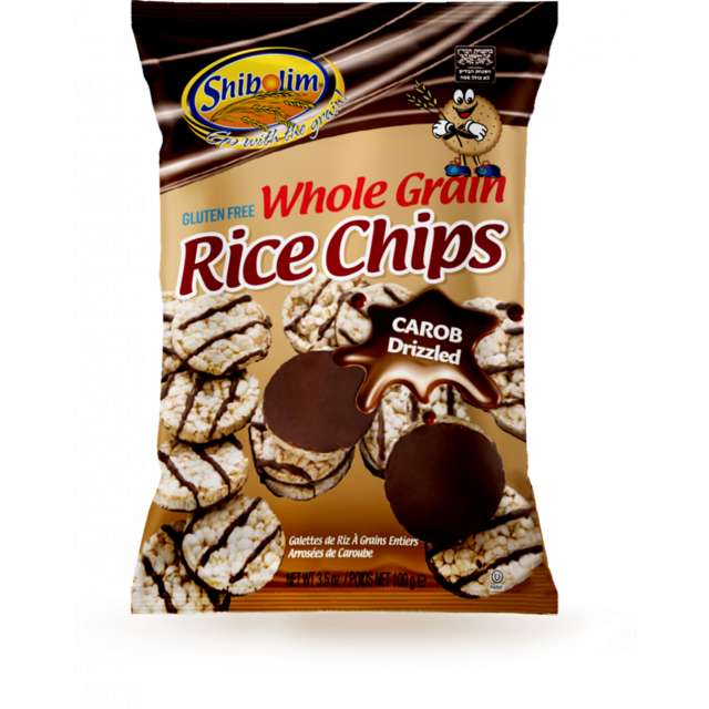 Shibolim Carob Coated Whole Grain Rice Chips  3.5 Oz-PK612102