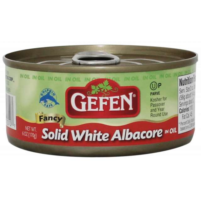 Gefen Solid White Albacore Tuna In Oil Flip Top 6 Oz-KP-315101