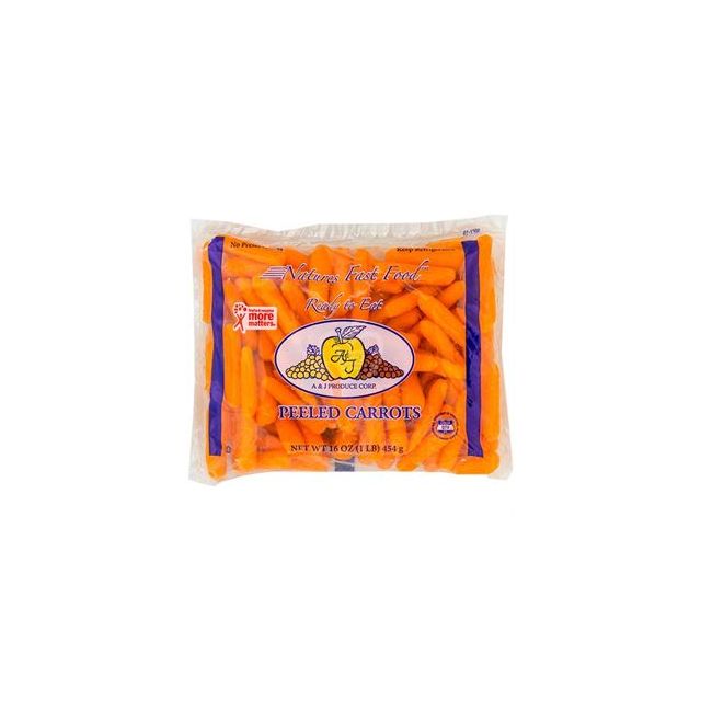 A&J Produce Peeled Mini - Baby Carrots Bag 16 Oz-BH888-451