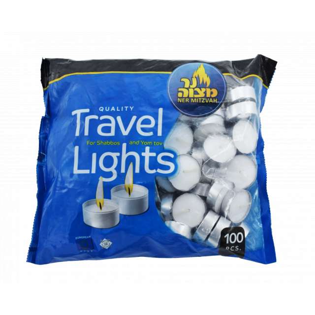 Ner Mitzvah Travel Candles Tealights 3.5 hours in a Bag 100 ct-232-601-24